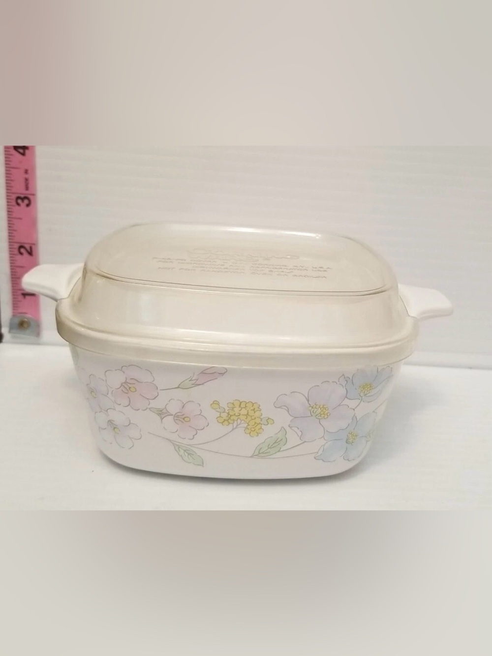 Corning Ware Vintage Square Petite‎ Pastel Bouquet Pattern P-43-B